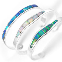 Buy gold and silver Australian opal bangles online
