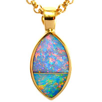 Buy gold and silver Australian opal pendants online