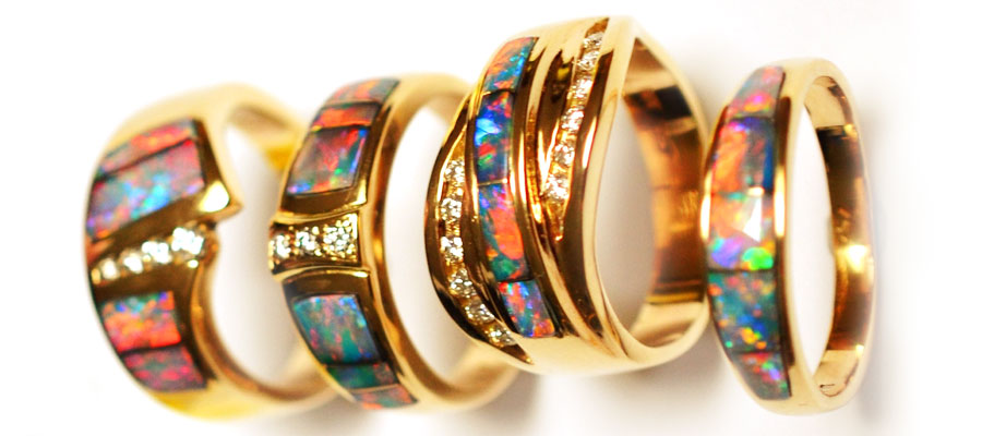 Australian opal rings gold