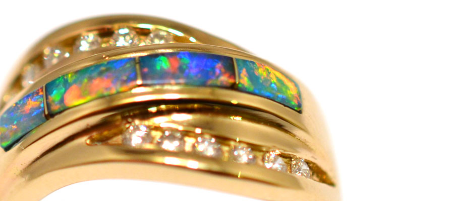 Australian opal rings gold